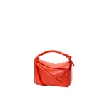 Loewe Small Puzzle Blown bag in glossy lambskin, Vivid Orange | Shoulder & Crossbody Bags | Coveti