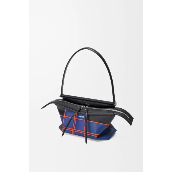 Loewe Small Whisker bag in check intarsio, Black/Multicolor | Shoulder & Crossbody Bags | Coveti