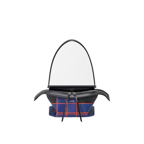 Loewe Small Whisker bag in check intarsio, Black/Multicolor | Shoulder & Crossbody Bags | Coveti