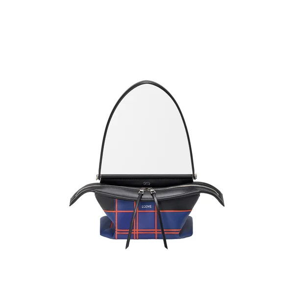 Loewe Small Whisker bag in check intarsio, Black/Multicolor | Shoulder & Crossbody Bags | Coveti