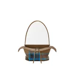 Loewe Small Whisker bag in check intarsio, Brownish Green/Multicolor | Shoulder & Crossbody Bags | Coveti
