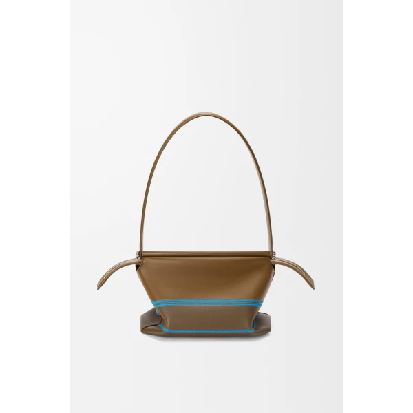 Loewe Small Whisker bag in check intarsio, Brownish Green/Multicolor | Shoulder & Crossbody Bags | Coveti
