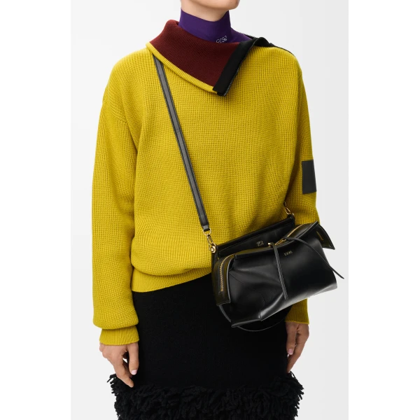 Loewe Small Whisker bag in glazed calfskin, Black | Shoulder & Crossbody Bags | Coveti