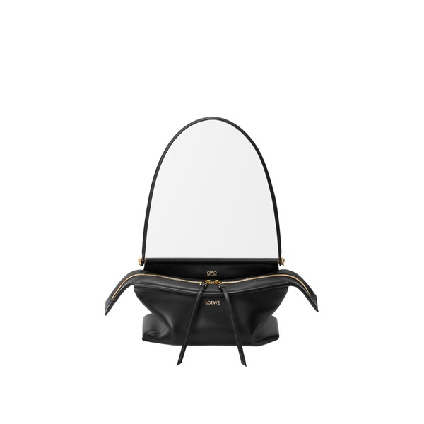 Loewe Small Whisker bag in glazed calfskin, Black | Shoulder & Crossbody Bags | Coveti