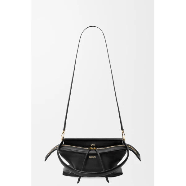 Loewe Small Whisker bag in glazed calfskin, Black | Shoulder & Crossbody Bags | Coveti