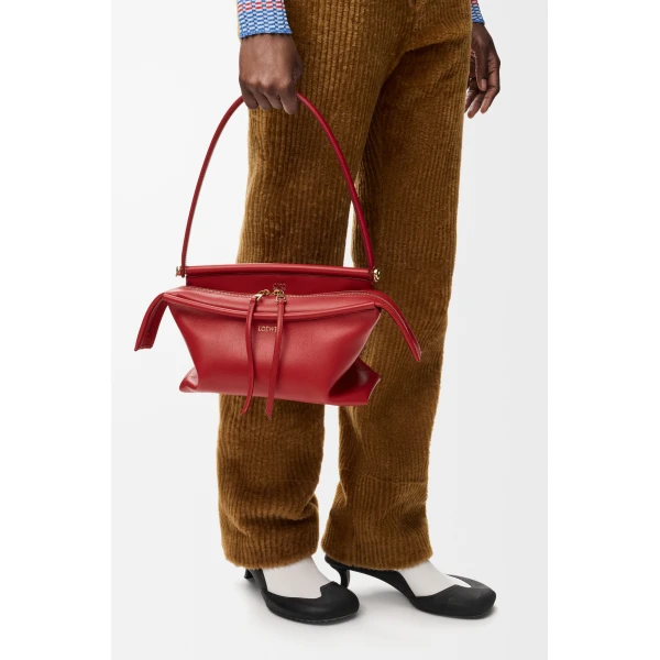 Loewe Small Whisker bag in glazed calfskin, Carmine Red | Shoulder & Crossbody Bags | Coveti
