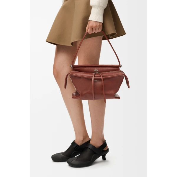 Loewe Small Whisker bag in glazed calfskin, Cognac | Shoulder & Crossbody Bags | Coveti