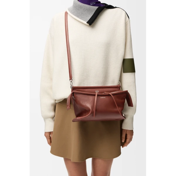 Loewe Small Whisker bag in glazed calfskin, Cognac | Shoulder & Crossbody Bags | Coveti