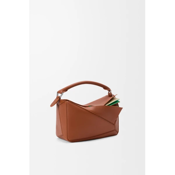 Loewe Small layered Puzzle bag in classic calfskin, Multicolor Squirrel | Shoulder & Crossbody Bags | Coveti