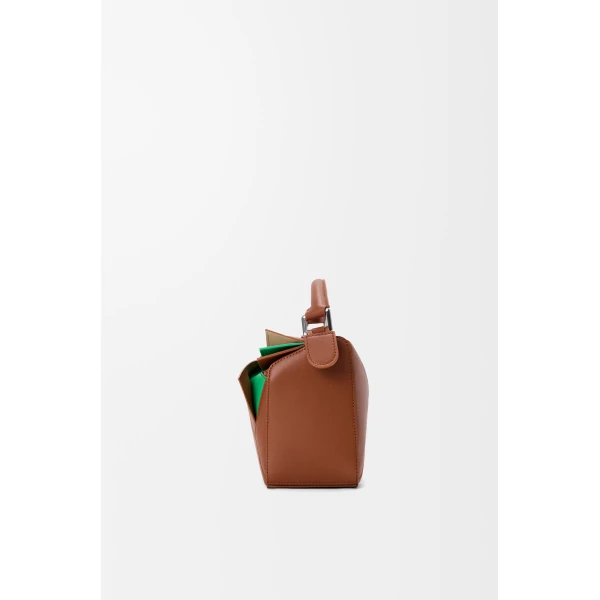 Loewe Small layered Puzzle bag in classic calfskin, Multicolor Squirrel | Shoulder & Crossbody Bags | Coveti