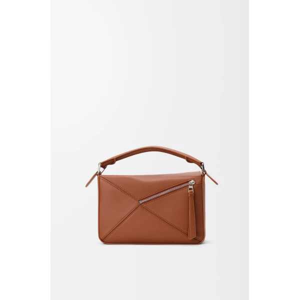 Loewe Small layered Puzzle bag in classic calfskin, Multicolor Squirrel | Shoulder & Crossbody Bags | Coveti