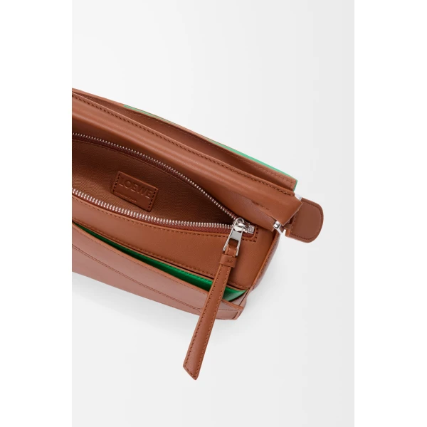 Loewe Small layered Puzzle bag in classic calfskin, Multicolor Squirrel | Shoulder & Crossbody Bags | Coveti
