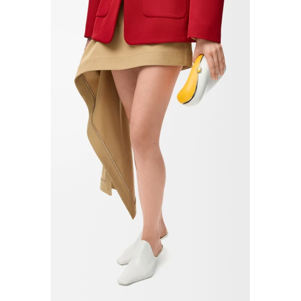 Loewe Twisted Minaudiere in bicolour nappa lambskin, Daisy Yellow/White | Mini Bags | Coveti