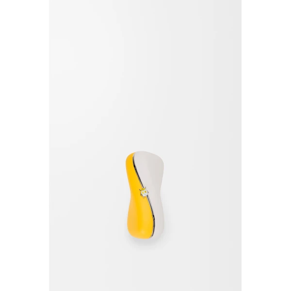Loewe Twisted Minaudiere in bicolour nappa lambskin, Daisy Yellow/White | Mini Bags | Coveti