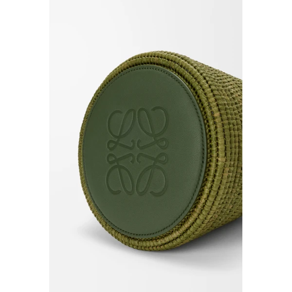 Loewe Watering Can bag in raffia and calfskin, Green | Totes & Top-Handle Bags | Coveti