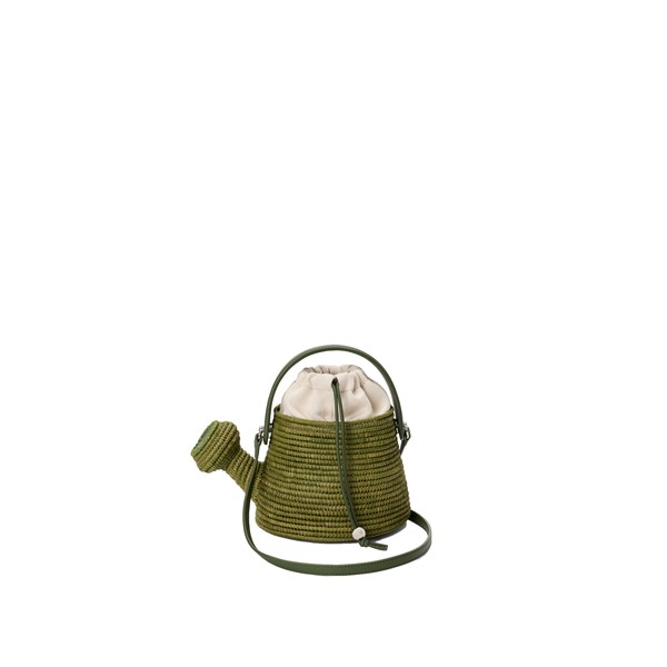 Loewe Watering Can bag in raffia and calfskin, Green | Totes & Top-Handle Bags | Coveti
