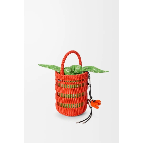 Loewe Weaved bucket in nappa leather, Vivid Orange | Bucket Bags | Coveti