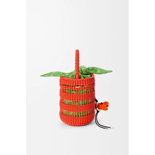 Loewe Weaved bucket in nappa leather, Vivid Orange | Bucket Bags | Coveti
