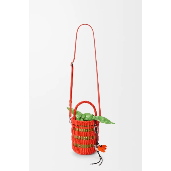 Loewe Weaved bucket in nappa leather, Vivid Orange | Bucket Bags | Coveti
