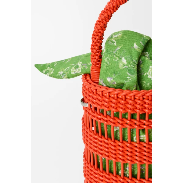 Loewe Weaved bucket in nappa leather, Vivid Orange | Bucket Bags | Coveti