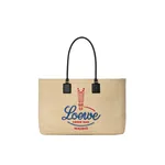 Loewe XL Verano tote in raffia, White/Multicolor | Totes & Top-Handle Bags | Coveti