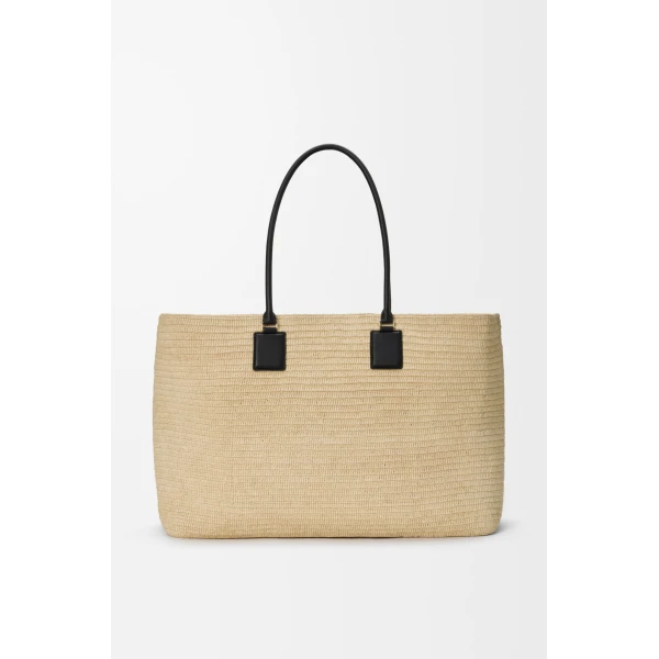 Loewe XL Verano tote in raffia, White/Multicolor | Totes & Top-Handle Bags | Coveti
