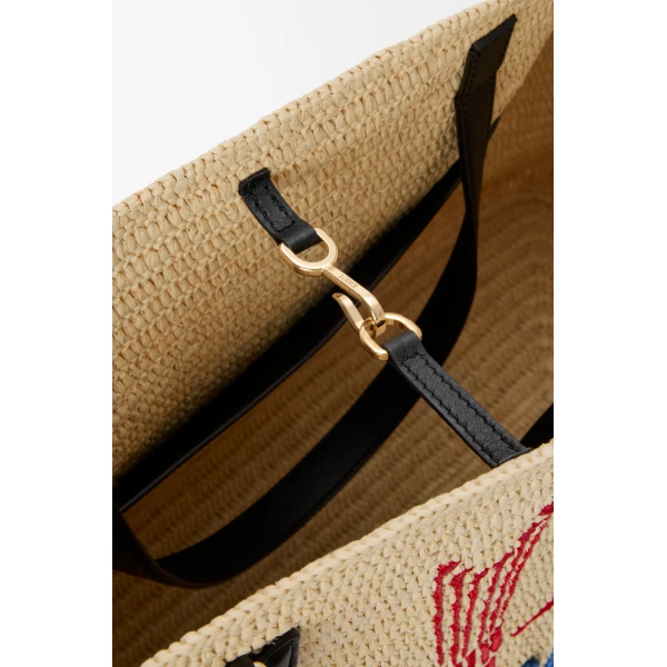 Loewe XL Verano tote in raffia, White/Multicolor | Totes & Top-Handle Bags | Coveti