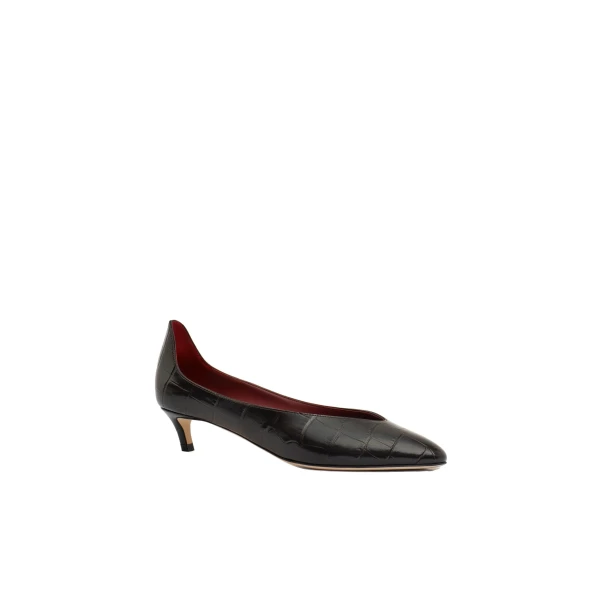 Almond pumps in croco-embossed leather - Image 2