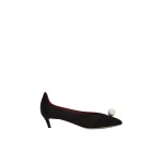 Magda Butrym Almond pumps with pearl detail in black satin