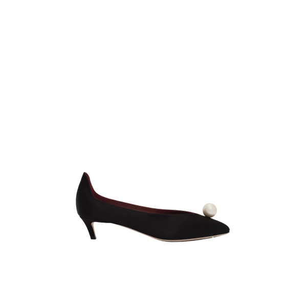 Magda Butrym Almond pumps with pearl detail in black satin