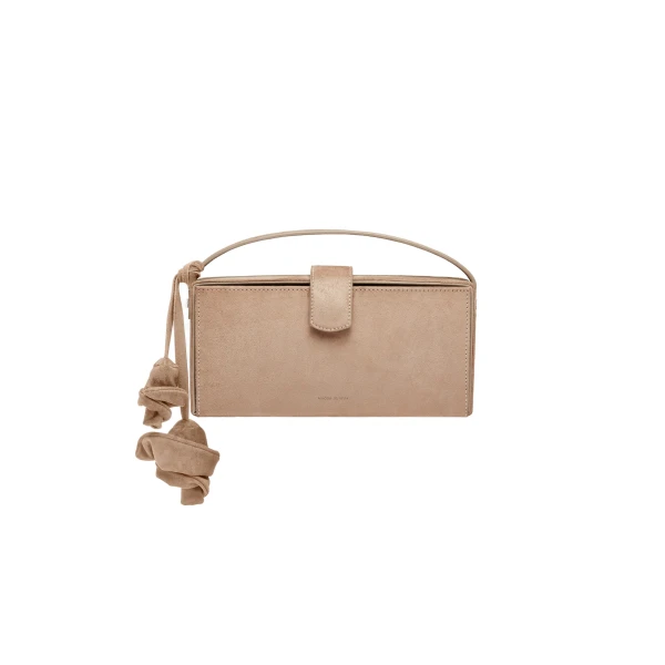 Magda Butrym Apolonia bag in beige suede with flower charm
