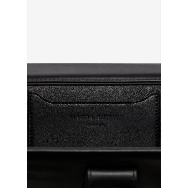 Apolonia bag in black leather with flower charm - Image 5