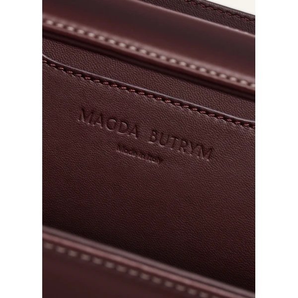 Apolonia bag in burgundy leather with flower charm - Image 4