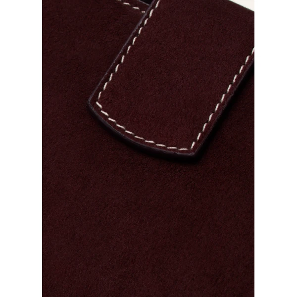 Apolonia bag in burgundy suede with flower charm - Image 4