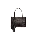 Magda Butrym Barbara bag in croco-embossed dark brown leather