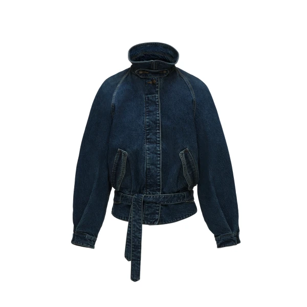 Magda Butrym Belted denim jacket in blue
