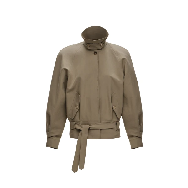 Magda Butrym Belted raglan jacket in khaki