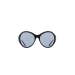 Magda Butrym Big round sunglasses in black with blue lenses