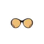 Magda Butrym Big round sunglasses in black with yellow lenses