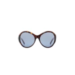 Magda Butrym Big round sunglasses in tortoise with blue lenses