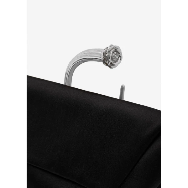 Bracelet bag in black satin - Image 4