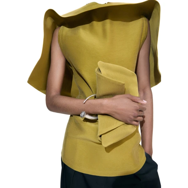Bracelet bag in green satin - Image 5