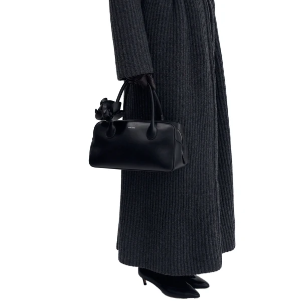 Brigitte bag in black leather and silver - Image 4