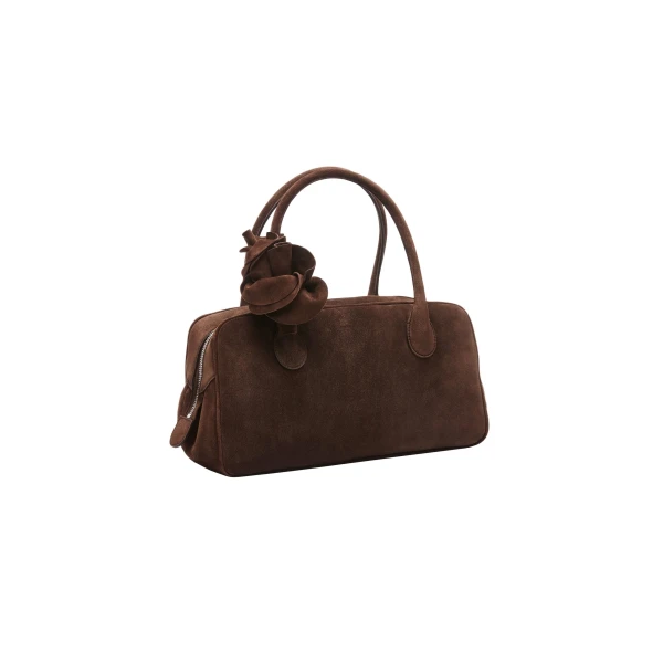 Brigitte bag in brown suede and silver - Image 2