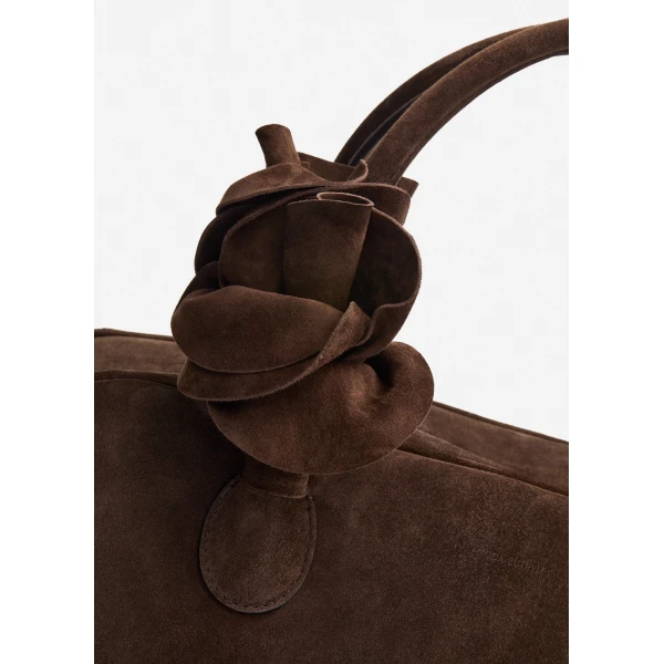 Brigitte bag in brown suede and silver - Image 3