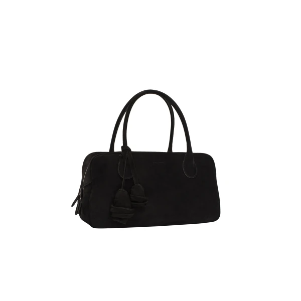 Brigitte in black suede with flower charm - Image 2