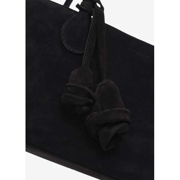 Brigitte in black suede with flower charm - Image 3