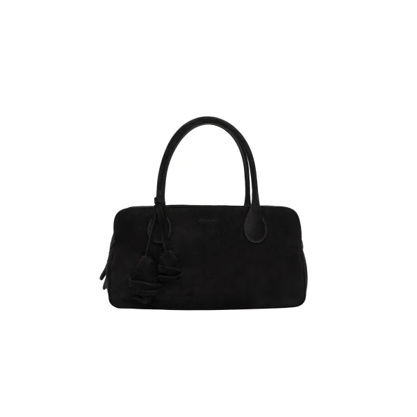 Magda Butrym Brigitte in black suede with flower charm