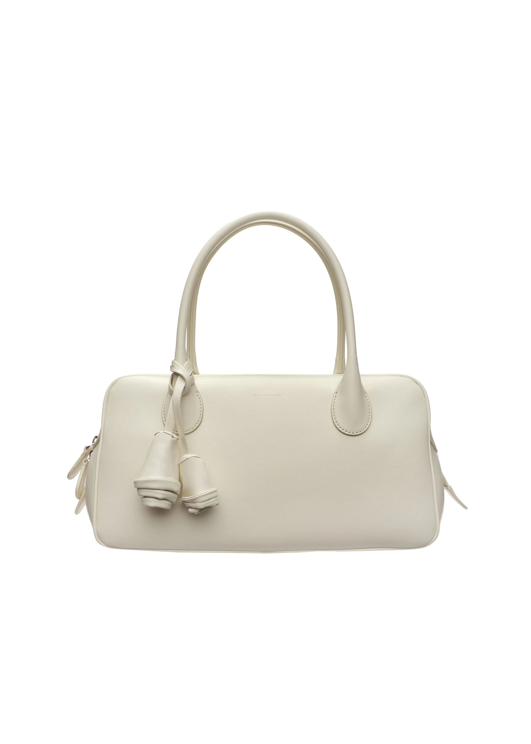 Magda Butrym Brigitte in cream leather with flower charm | Coveti Magda Butrym Brigitte in cream leather with flower charm