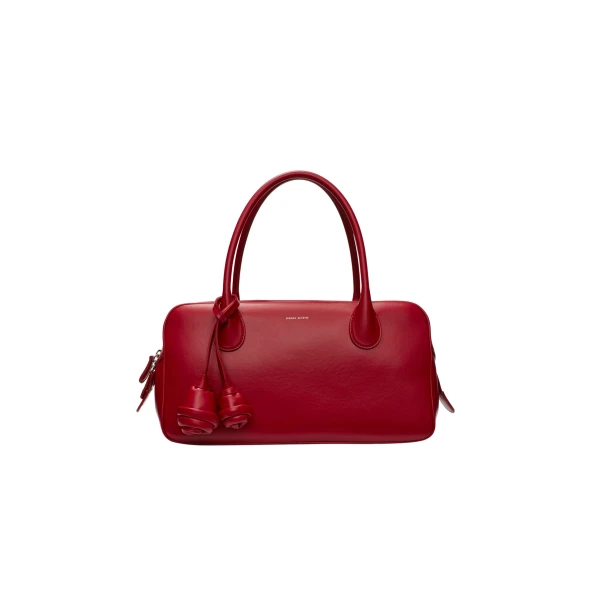 Magda Butrym Brigitte in red leather with flower charm